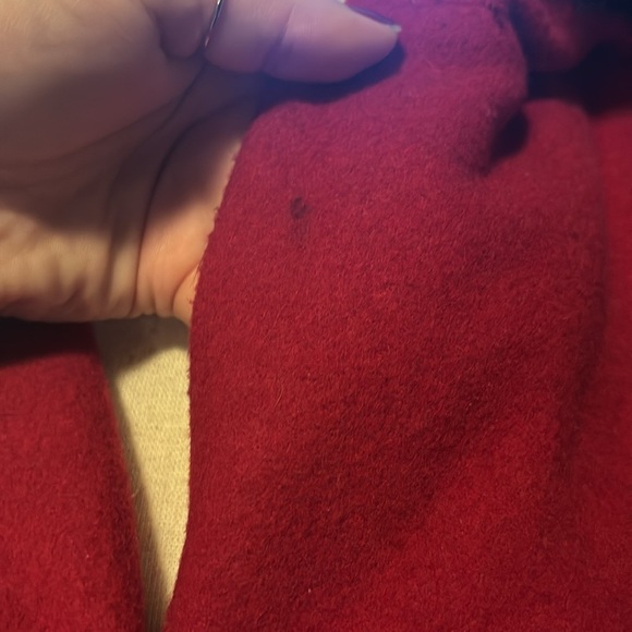 Donnybrook red and black 100% wool coat with genuine fur trim hood size 12 - Picture 4 of 11